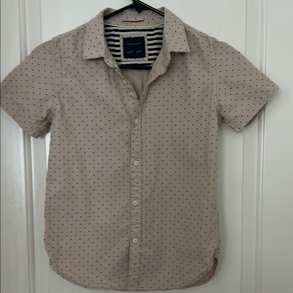 Cactus Boys Cream and Navy Polka Dot Shirt - Picture 2 of 5